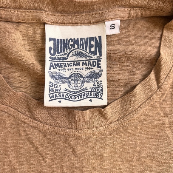 Jungmaven brown sun faded pocket tee Men's size S - Picture 1 of 5